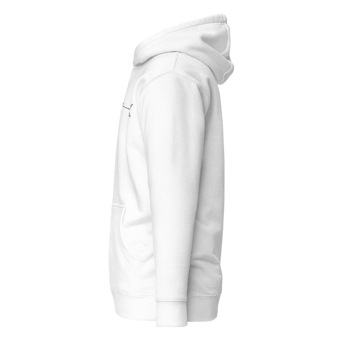 Marlin Crest Embroidered Hoodie - White