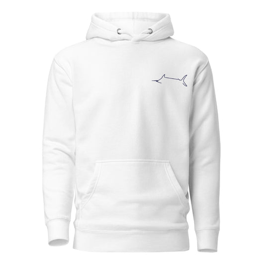Marlin Crest Embroidered Hoodie - White