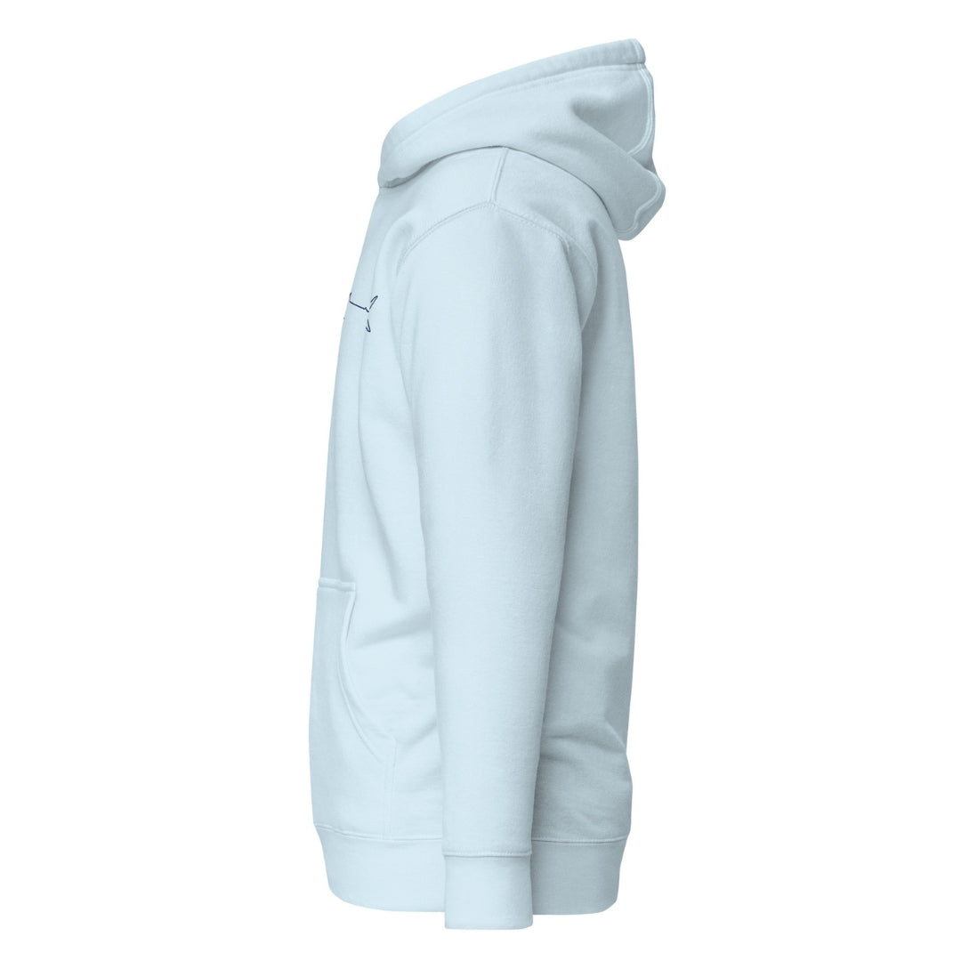 Marlin Crest Embroidered Hoodie - Coastal Blue
