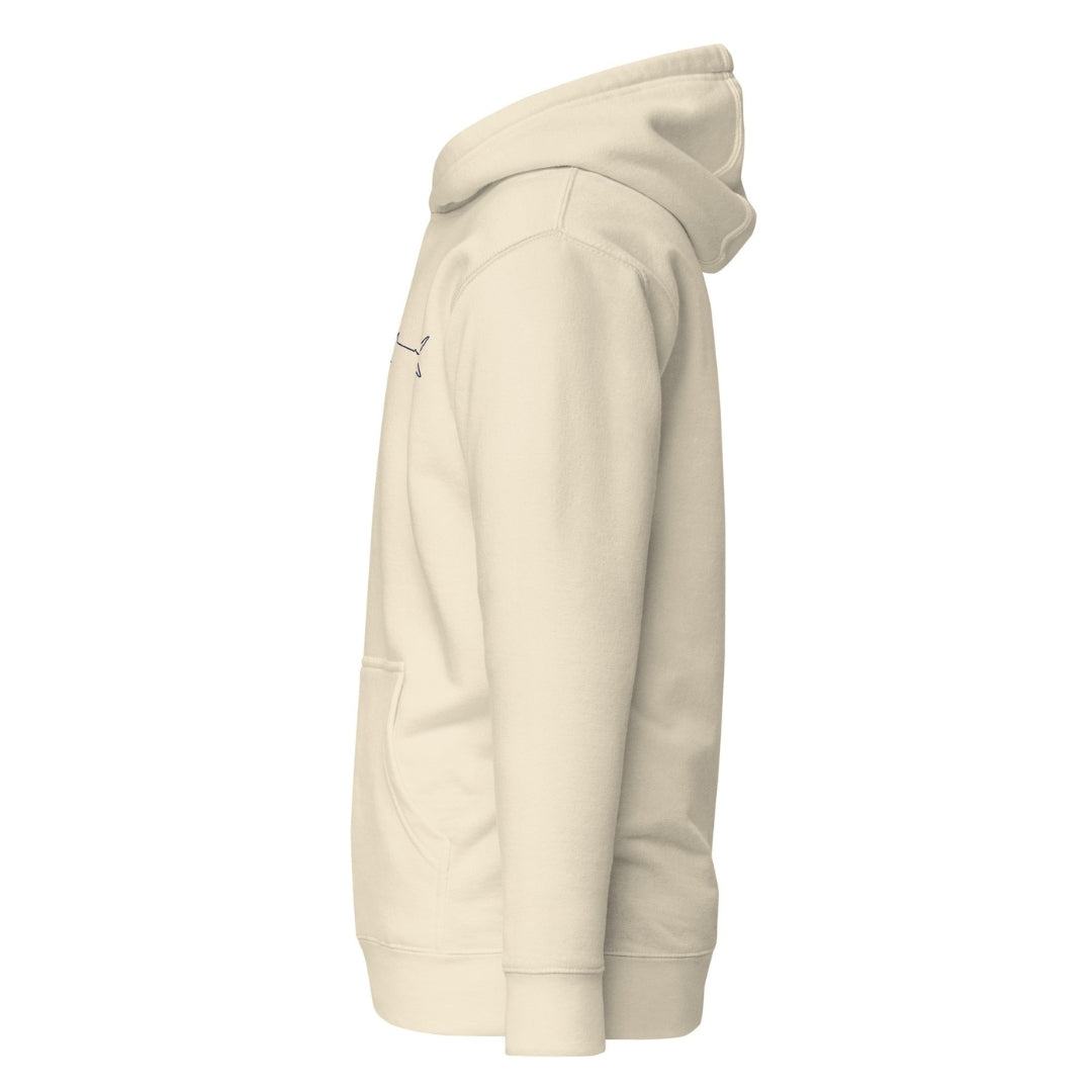 Marlin Crest Embroidered Hoodie - Bone
