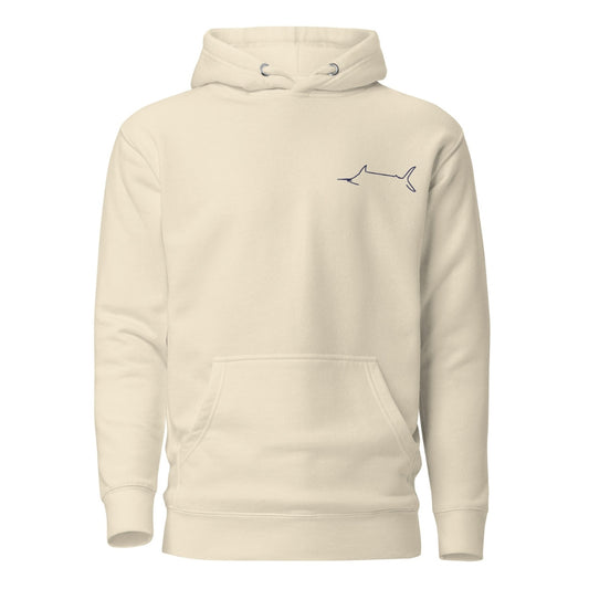 Marlin Crest Embroidered Hoodie - Bone