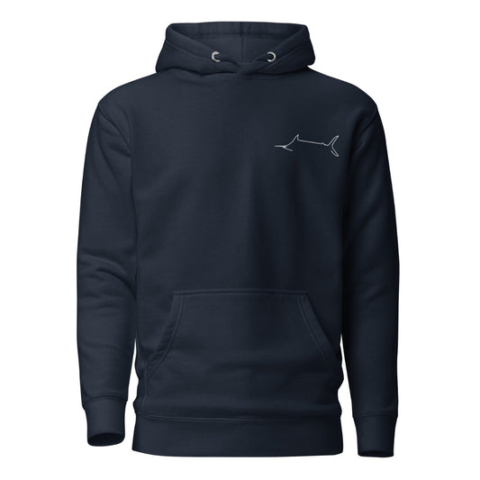 Marlin Crest Embroidered Hoodie - Navy