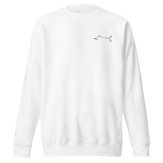 Marlin Crest Embroidered Crew - White