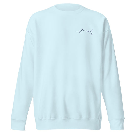Marlin Crest Embroidered Crew - Coastal Blue