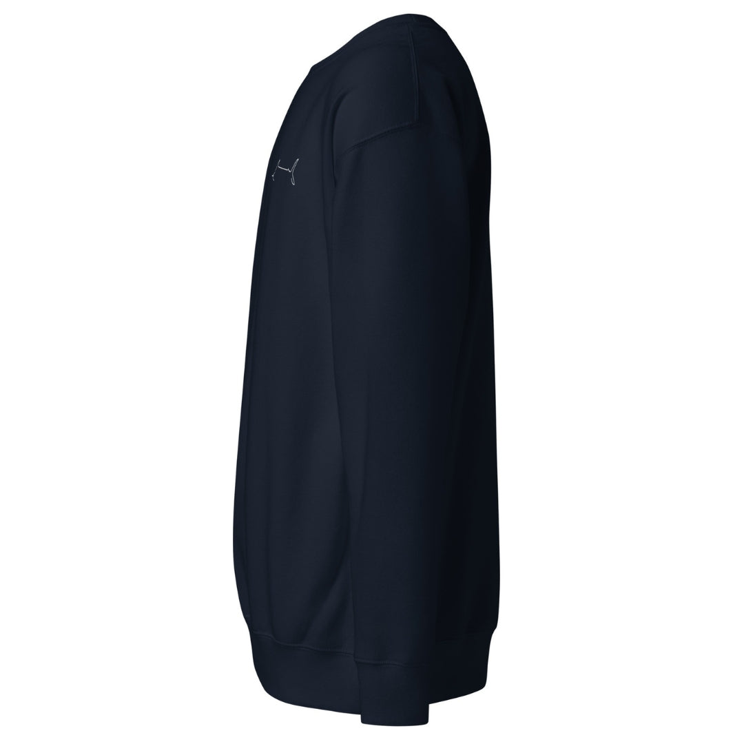 Marlin Crest Embroidered Crew - Navy