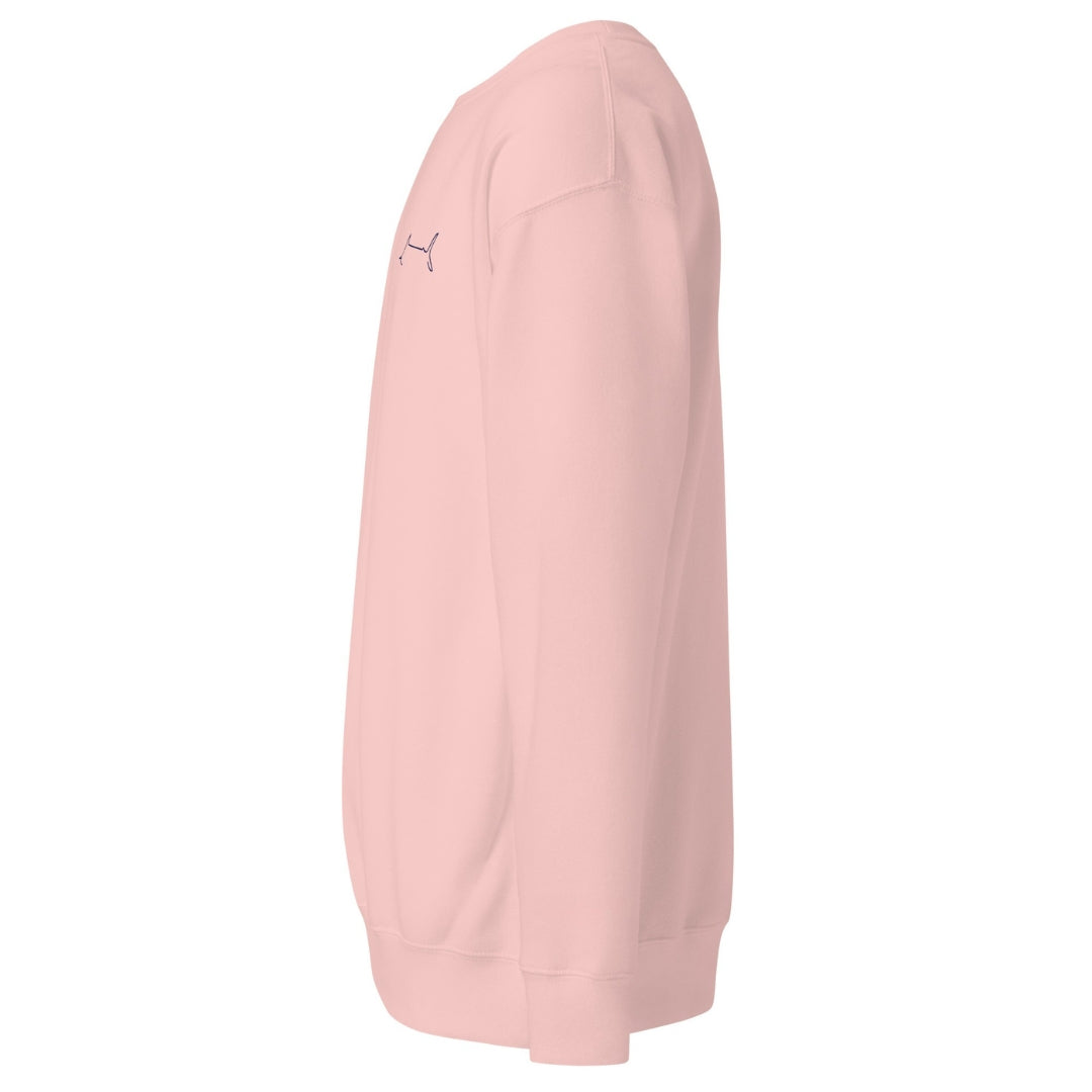 Marlin Crest Embroidered Crew - Light Pink