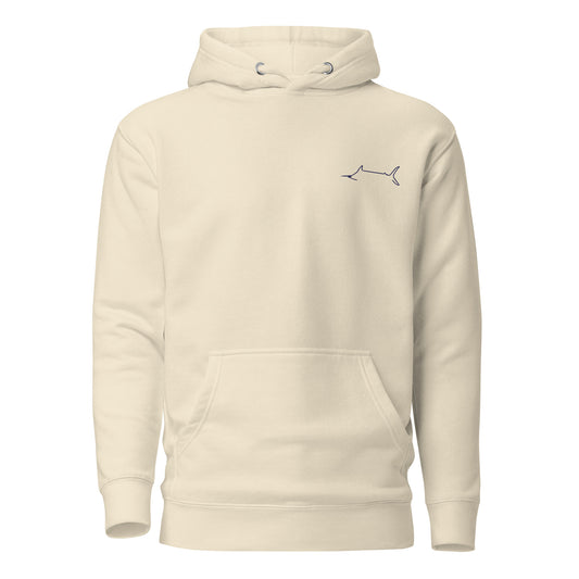 Marlin Crest Embroidered Hoodie - Bone