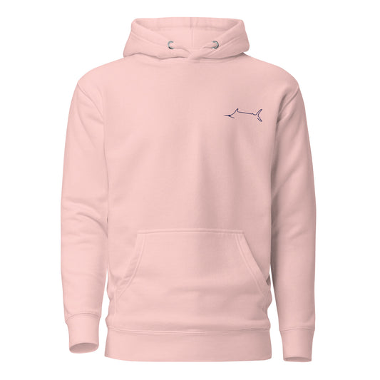 Marlin Crest Embroidered Hoodie - Light Pink