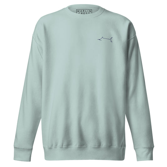 Marlin Crest Embroidered Crew - Sea Salt