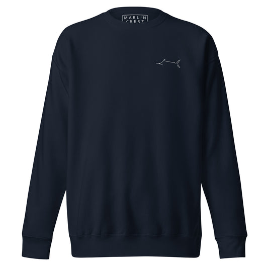 Marlin Crest Embroidered Crew - Navy